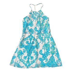 Lilly Pulitzer Whistler Dress Womens 4 Halter Rhinestone Beach Feminine Date